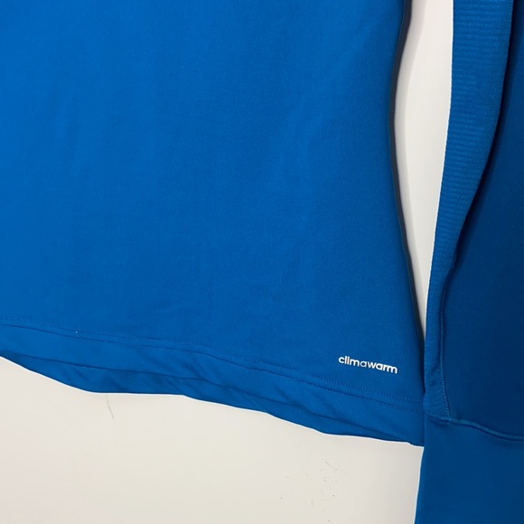 Adidas Blue Climawarm Noel Long Sleeve Top with Hood - Picture 6 of 14